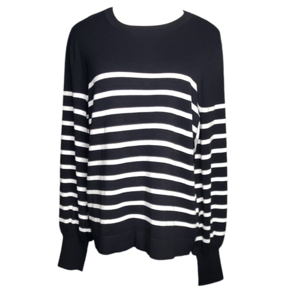 Elliott Lauren Lantern Sleeve Sweater Knit  Scoopneck Sweater Preppy Academia L